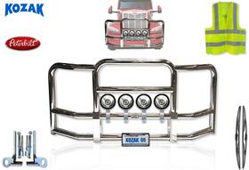 Kozak 688960437892 Peterbilt 579 2022 No Fog Full Front Bumper Grille Deer Guard Steel With Bracket