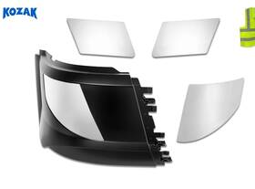V-058b-1 Kozak Bumper Corner No Fog With Chrome Trims 4pcs Right Compatible Volvo Vnl 2016-17