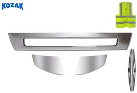 Vn31226 Kozak Central Bumper Chrome Strip&corners Trim Set Compatible With Volvo Vnl 2016-2017