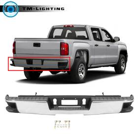 Tml865656mt Labwork For Silverado/sierra 1500 2014-2018 Rear Bumper Chrome Steel Without Sensors Holes