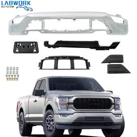 La2171415cm Labworkauto 6-pcs Chrome Bumper Set With Black Lower Trim And Grille Parts For Ford F150 2021-23 La2171415cm Labworkauto 6-pcs Chrome Bumper Set With Black Lower Trim And Grille Parts For Ford F150 2021-23