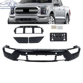 La2171643cm Labworkauto W/ 6 Sensor Holes Black For Ford F150 2021 2022 2023 Front Bumper 5-piece Set