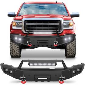 Bt-2022331-310 Lamdemotor Steel Front Or Rear Bumper For 2014-2015 Gmc Sierra 1500 With Winch Plate And Lights