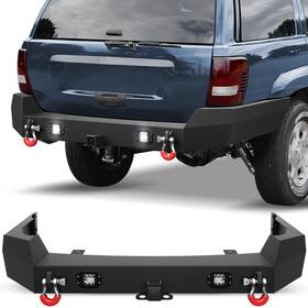 Bt-2022338 Lamdemotor For 1999-2004 Jeep Cherokee Wj Steel Rear Bumper With Led Lights And D-rings