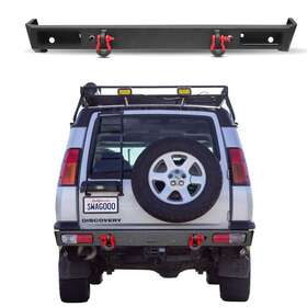 Eg-di2-hg01 Lighting-likes Steel Texture Rear Bumper With D-rings Fits 1999-2004 Land Rover Discovery 2