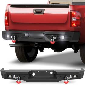 Bp-c1004 Longcarpart Rear Bumper Fits 2007-2013 Gmc Sierra 1500 &silverado With Lights And D-rings