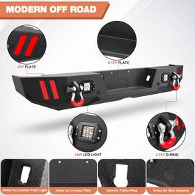 Bt-2022351-014 Longcarpart Front/rear Bumper For 2020-2024 2025 Jeep Gladiator Jt With Winch Plate&led Lights