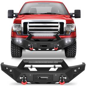 Bt-2022378-379 Longcarpart For 2009 2010-2014 Ford F150 Front Or Rear Bumper With Winch Plate And Led Lights