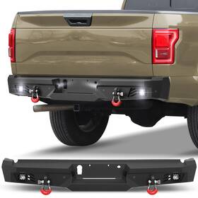 2022381 Longsun For 2015-2025 Ford F-150 F150 Rear Bumper With Trailer Plug Holes &led Light &d-ing