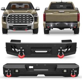 Bp-t2001-2022008 Longsun For 2022-2025 Toyota Tundra Steel Front /rear Bumper With Winch Plate &led Light