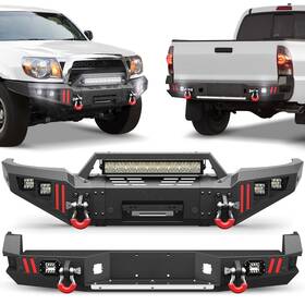 Longsun Bt-2008033-034 For 2005-2015 Toyota Tacoma Steel Front Or Rear Bumper With D-rings And Sensor Holes