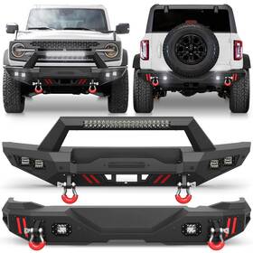 Bt-2022039-eb Longsun Front Or Rear Bumper With Winch Seat &led Lights For Ford Bronco 2021-2025 Offroad