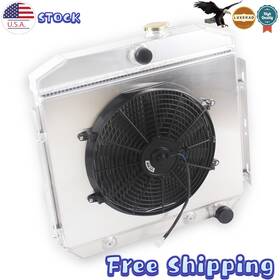 Wh5056fs Luxerad 3-rows Aluminum Radiator Shroud Fan For 1955 1956 1957 Chevy Bel-air/nomad V8 Mt