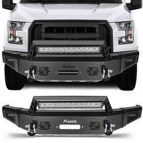 12783298 Luxfineparts Steel Front Bumper With D-ring Led Light For 2015-2017 Ford F-150 2.7l 3.5l 5.0l