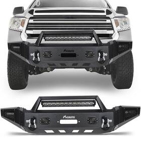 12783300 Luxfineparts Textured Front Bumper With D-ring&led Lights For 2014-2021 Toyota Tundra 4.0 5.7l