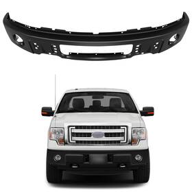 12802334 Luxfineparts Black Steel Front Bumper For 2009-2014 Ford F-150 With Fog Light Holes