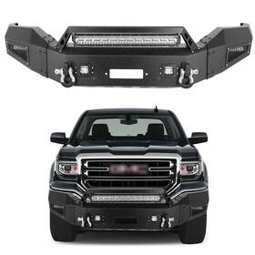 12802378 Luxfineparts Steel Complete Front Bumper For 2016-2018 Gmc Sierra 1500 With Light Bar D-ring