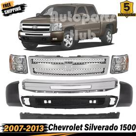 P130507113718 Master Auto Parts Front Bumper And Headlights Assembly Kit For 2007-2013 Chevrolet Silverado 1500