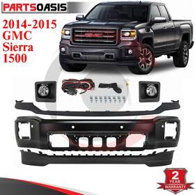 14914983 Mib-outlet Front Bumper Paintable Steel And Fog Lights Kit For 2014-2015 Gmc Sierra 1500