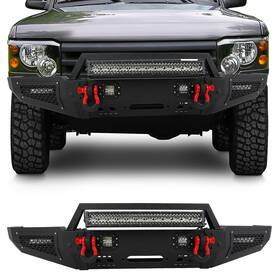 11244706 Michelleautoitem For 1999-2004 Land Rover Discovery Ii Black Steel Front Bumper Offroad With Lights