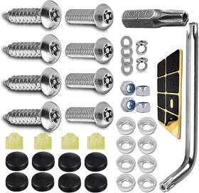 Middrivr 749877653413 Anti Theft License Plate Screws Kits Tamper Resistant Licence Silver2