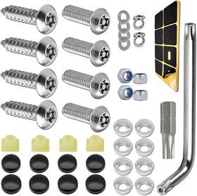 Qp-3040 Middrivr 8pcs Anti Theft License Plate Screws Tamper Resistant Licence Kit