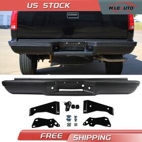 15548458 Mileauto Black Rear Step Bumper Assembly For 1988-2000 Chevy C/k 1500 2500 Fleetside