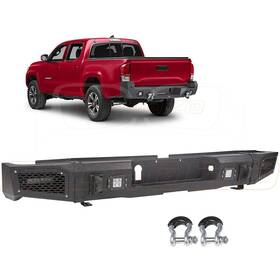 10018433 Mirozo Heavy Rear Bumper Built-in 4x Led Lights D-rings For 2014-2019 Toyota Tundra
