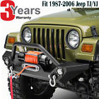 Mo-136-zxq Unbranded Front Bumper Guard For Jeep Wrangler Winch Plate Led