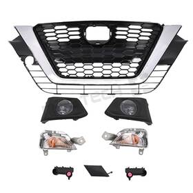 Lsot002062b Moe-tech Front Bumper Grill With Fog Light Set Signal Lights For 2019-2022 Nissan Altima