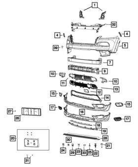 68103033ab Mopar Genuine Front Bumper Beam