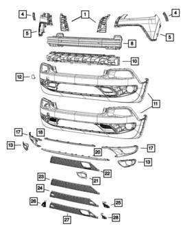 68138356aa Mopar Genuine Lower Grille