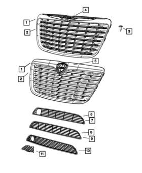 68156961aa Mopar Genuine Lower Grille