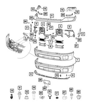 Mopar 68232485ab Genuine Bumper Bracket Kit