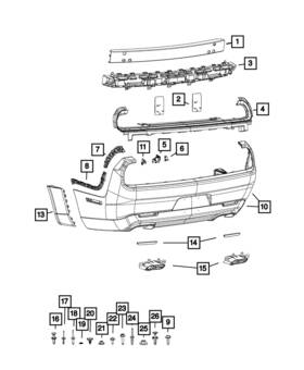 68243237aa Mopar Genuine Rear Bumper Bracket Left