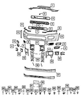 68449573ab Mopar Genuine Bumper Bracket Kit