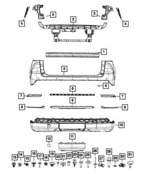6ur34sz0aa Mopar Genuine Fascia Applique Right