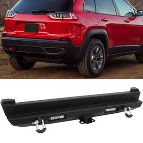 12320773 Motofatory 1x Complete Steel Rear Bumper Assembly For 1984-2001 Jeep Cherokee With Led Lights