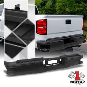 Mt1-stepbum10061 Motor-1 Black Rear Step Bumper Dual Wheels For 15-19 Silverado Sierra 2500hd 3500hd
