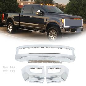 Tur918984i Munirater New Fit For Ford F250 F350 2017-2019 Steel Split Front Bumper Chrome Durable