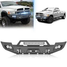 Aocb070166159 Obnaux Front Bumper With Sensor Holes For 2002-2005 Dodge Ram 1500 Not Diesel