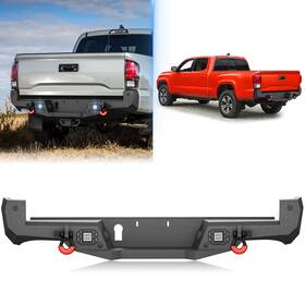 Aocb070186159 Obnaux Rear Bumper With License Plate Lights Sensor Hole For 2016-2023 Toyota Tacoma