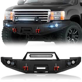 Lbcb040076500 Obnaux Front Bumper With Sensor Holes And License Plate Bracket For 07-2013 Gmc Sierra 1500