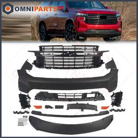 Omnipartsus 1kpgm1205k31 New Front Bumper Cover Assembly Kit For Chevrolet Tahoe Rst 2021 2022 20236 2024