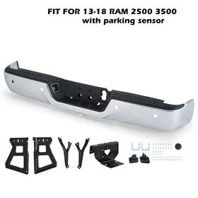 Ch1102379dsc Omt New Chrome Rear Bumper Assembly For 2013-2018 Ram 2500 3500 Pickup With Park Holes