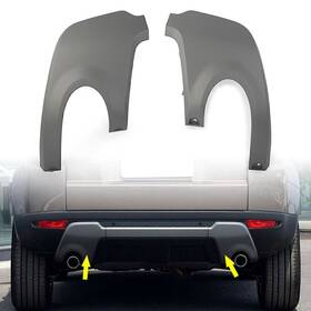 Onlyonee 550755957451 Rear Exhaust Pipe Towing Hook Cover Trim Fit Range Rover Evoque 2012-2018 2pcs