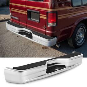 Fo1103203 Orion Motor Tech Anti-collision For 1992-2014 E150 E250 Ford Econoline Black/chrome Rear Bumper