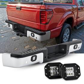 Po612900lt Orion Motor Tech Rear Bumper Assembly With Led Lights For 2009-2014 Ford F150 Sensor Holes