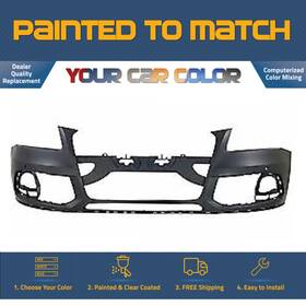 Au1000198 Paint A Part For 2013-2017 Audi Q5 Front Bumper Without S-line Pkg Hl Wshr With Park Aid Painted