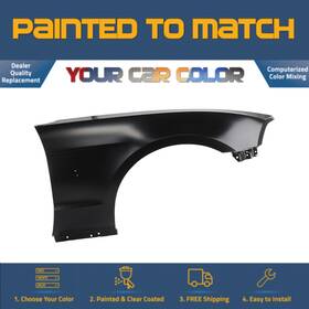 Fo1241282 Paint A Part For 2010-2014 Ford Mustang Right Fender With Mldg Hole Painted To Match